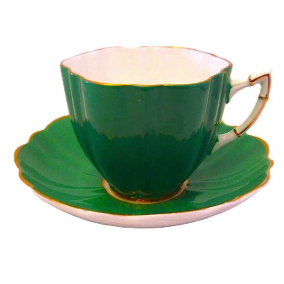 Antique (a Shelly look) Victoria C&E 1912 emerald green Bone China England - Picture 3 of 6